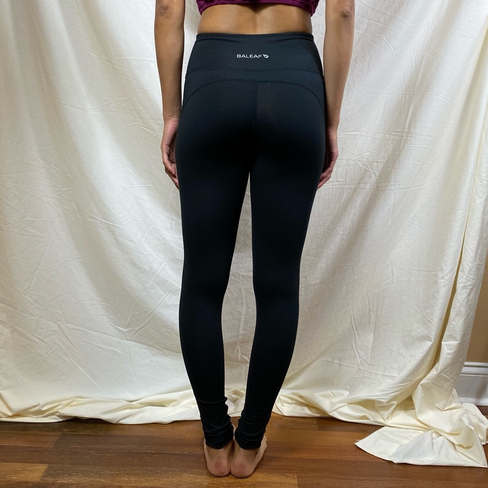 Black Baleaf Mesh Panel High Waisted Leggings